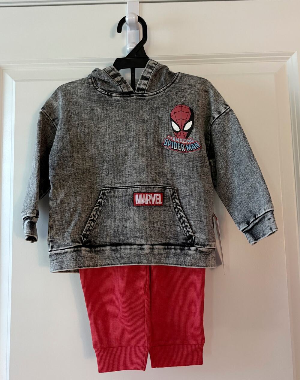 Marvel Spider-Man Graphic Hoodie & Garanimals Thermal Joggers Size 18 Months